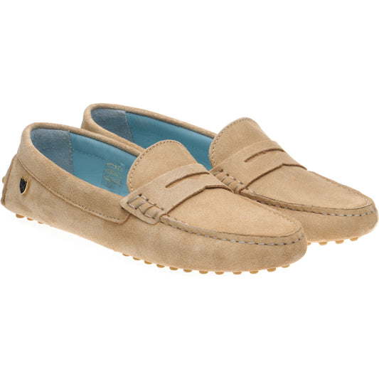Product image for Herring Louisa ladies rubber-soled driving moccasins in sand suede