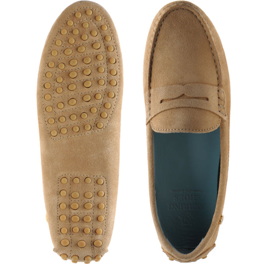 Product image for Herring Louisa ladies rubber-soled driving moccasins in sand suede
