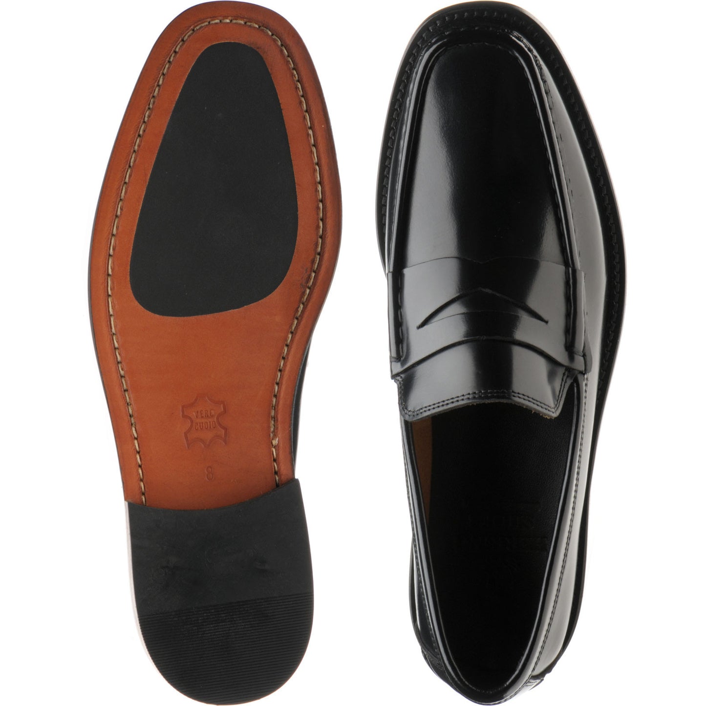 Product image for Herring Lucca II mens hybrid-soled loafers in black polished