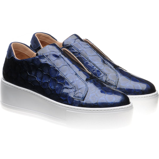 Product image for Herring Lugano ladies rubber-soled trainers in navy patent croc