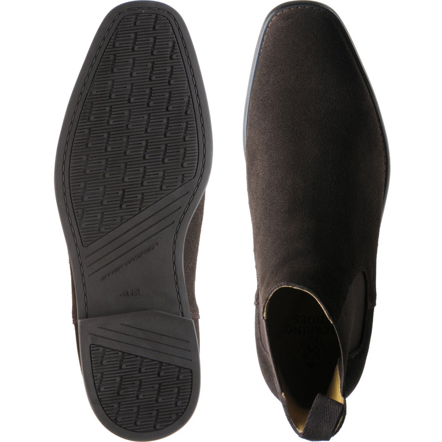 Product image for Herring Macclesfield mens rubber-soled Chelsea boots in brown suede