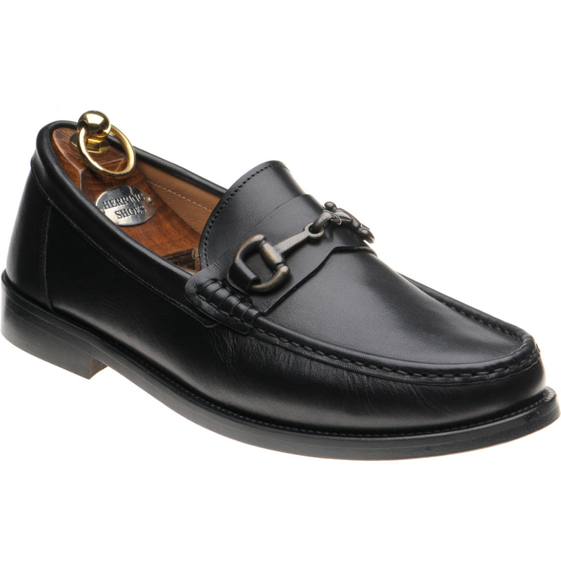 Product image for Herring Maestro mens loafers in black calf (second)