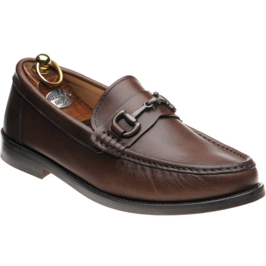 Product image for Herring Maestro mens loafers in dark brown calf (second)