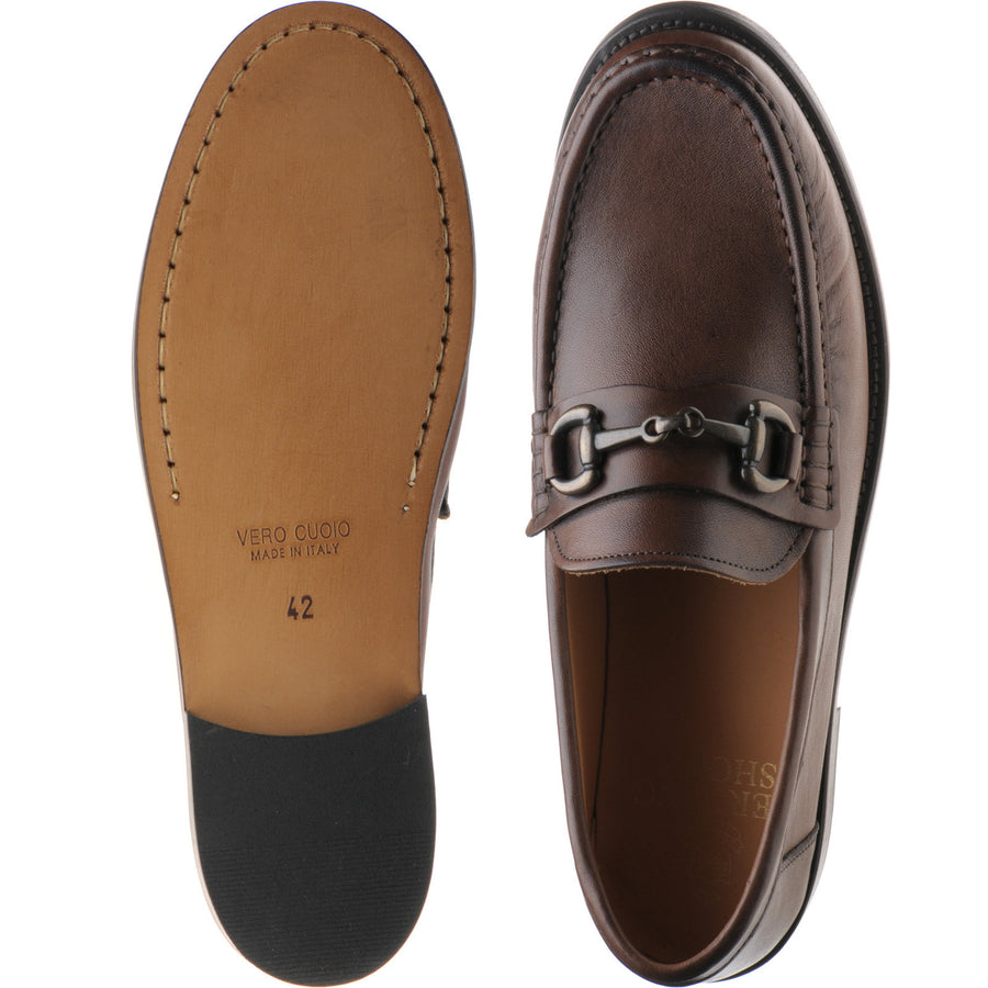 Product image for Herring Maestro mens loafers in dark brown calf (second)
