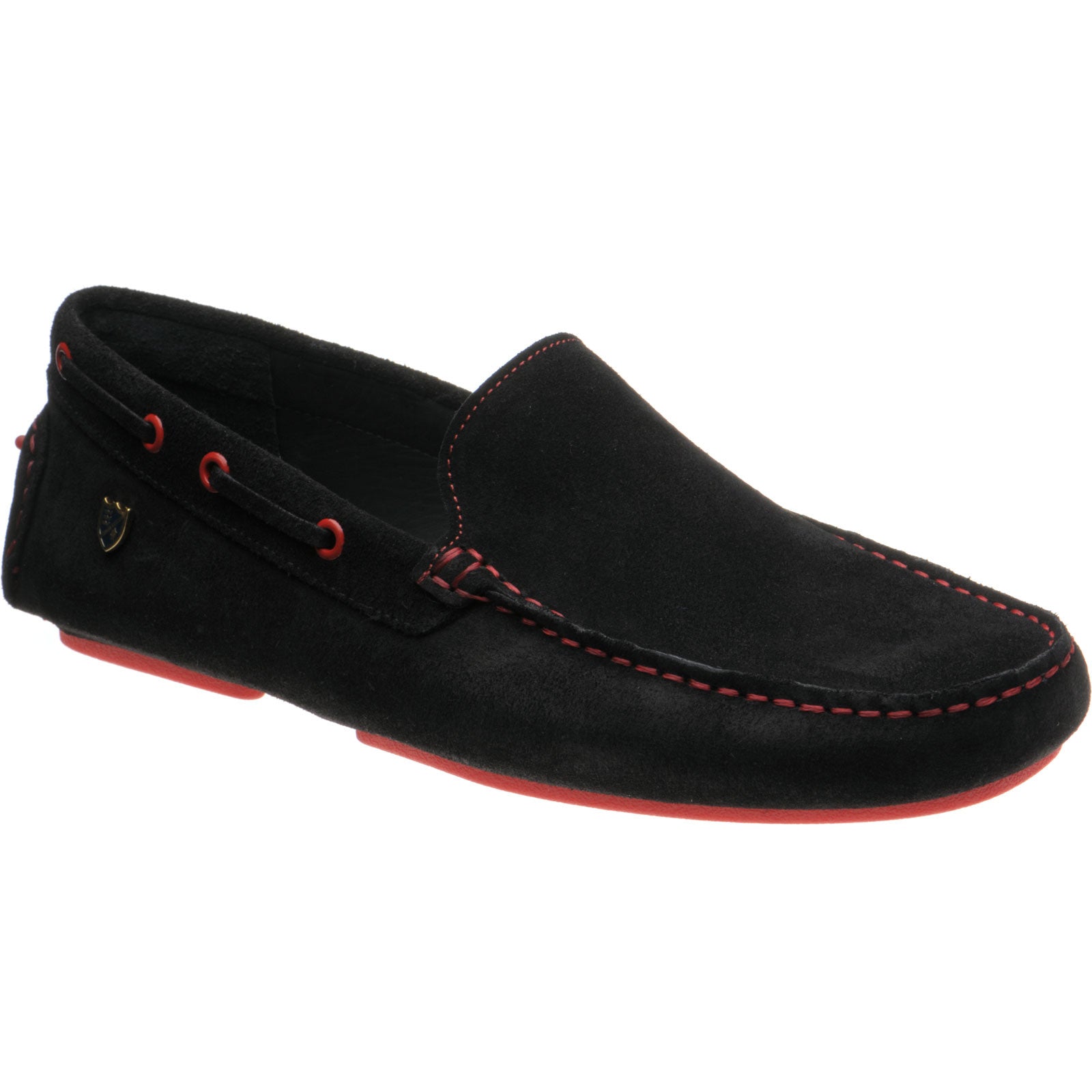 Product image for Herring Maranello II mens rubber-soled driving moccasins in black suede