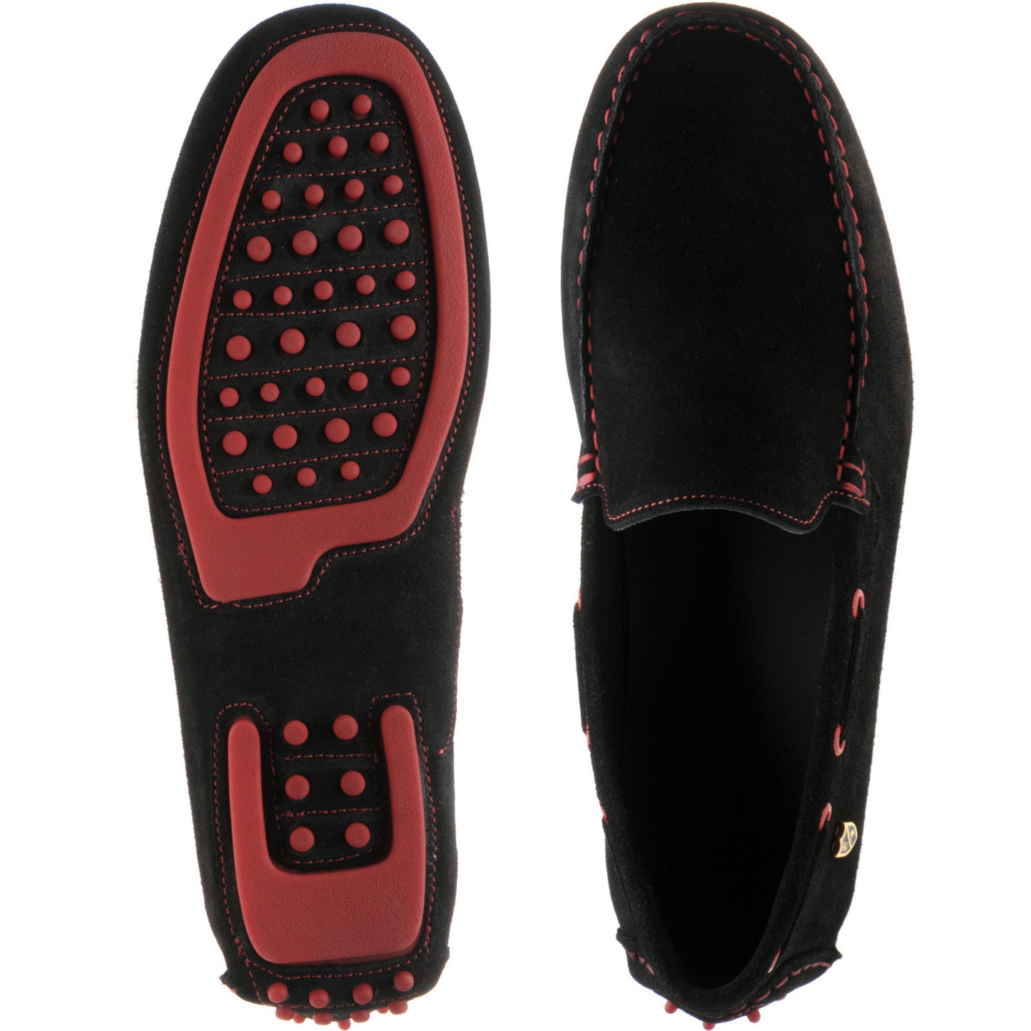 Product image for Herring Maranello II mens rubber-soled driving moccasins in black suede