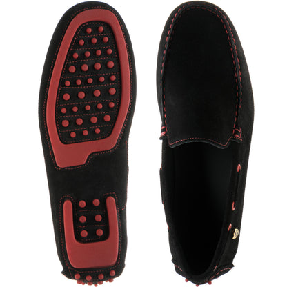 Product image for Herring Maranello II mens rubber-soled driving moccasins in black suede