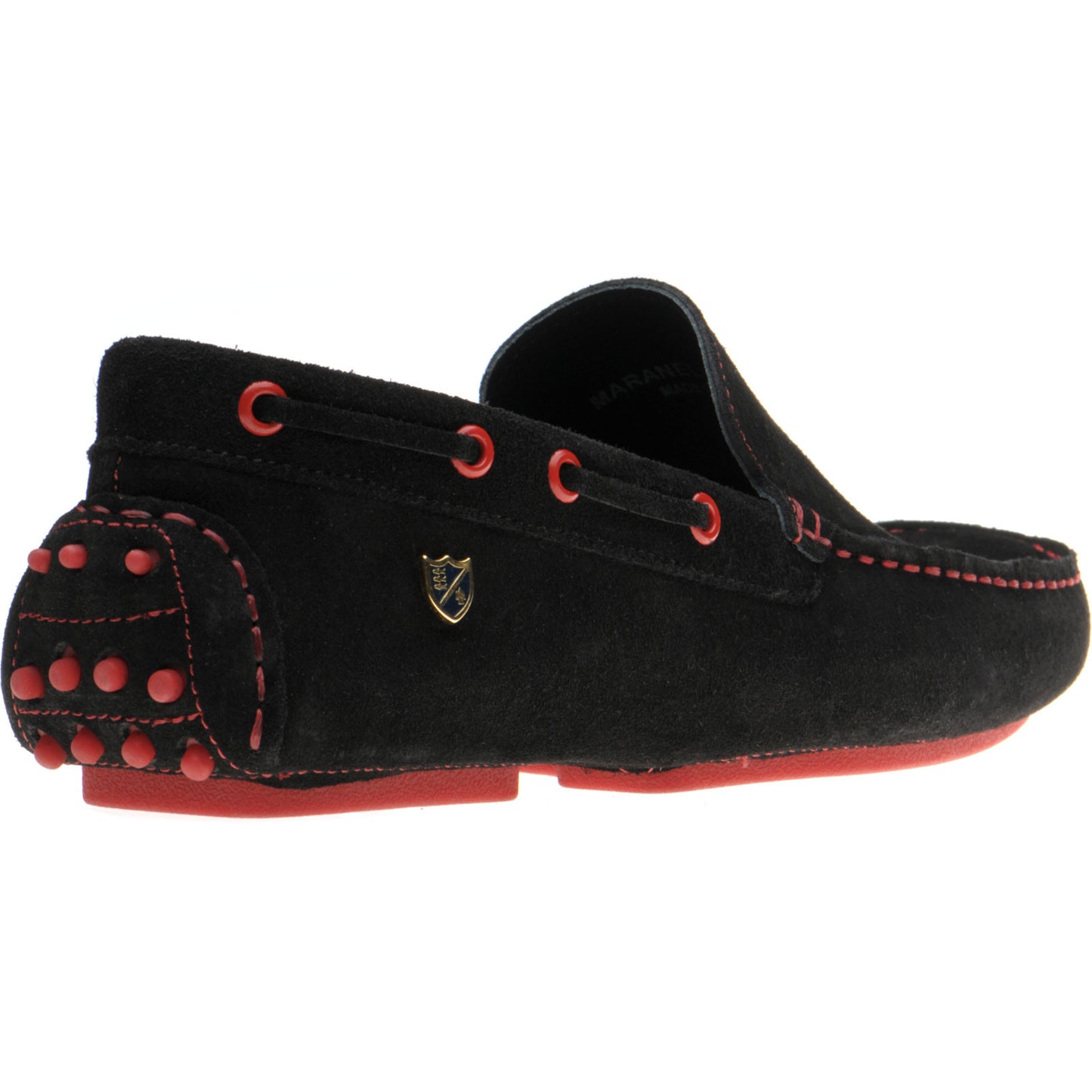 Product image for Herring Maranello II mens rubber-soled driving moccasins in black suede