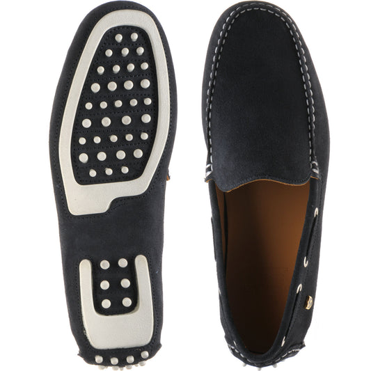 Product image for Herring Maranello II mens rubber-soled driving moccasins in navy suede