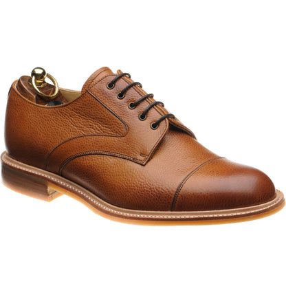 Product image for Herring Marlborough mens rubber-soled Derby shoes in cedar grain