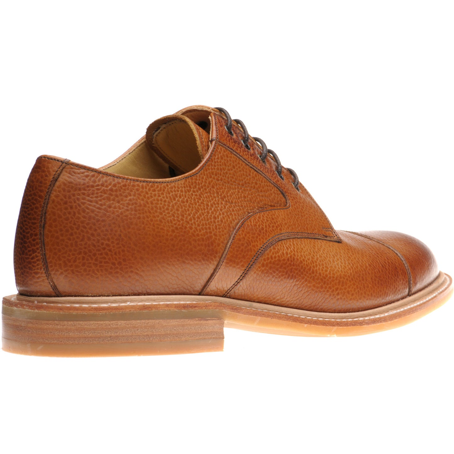 Product image for Herring Marlborough mens rubber-soled Derby shoes in cedar grain