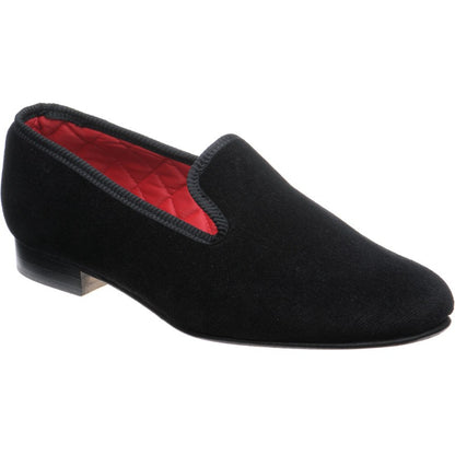 Product image for Herring Marquis mens house shoes in black velvet (second)