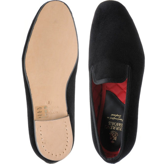Product image for Herring Marquis mens house shoes in black velvet (second)