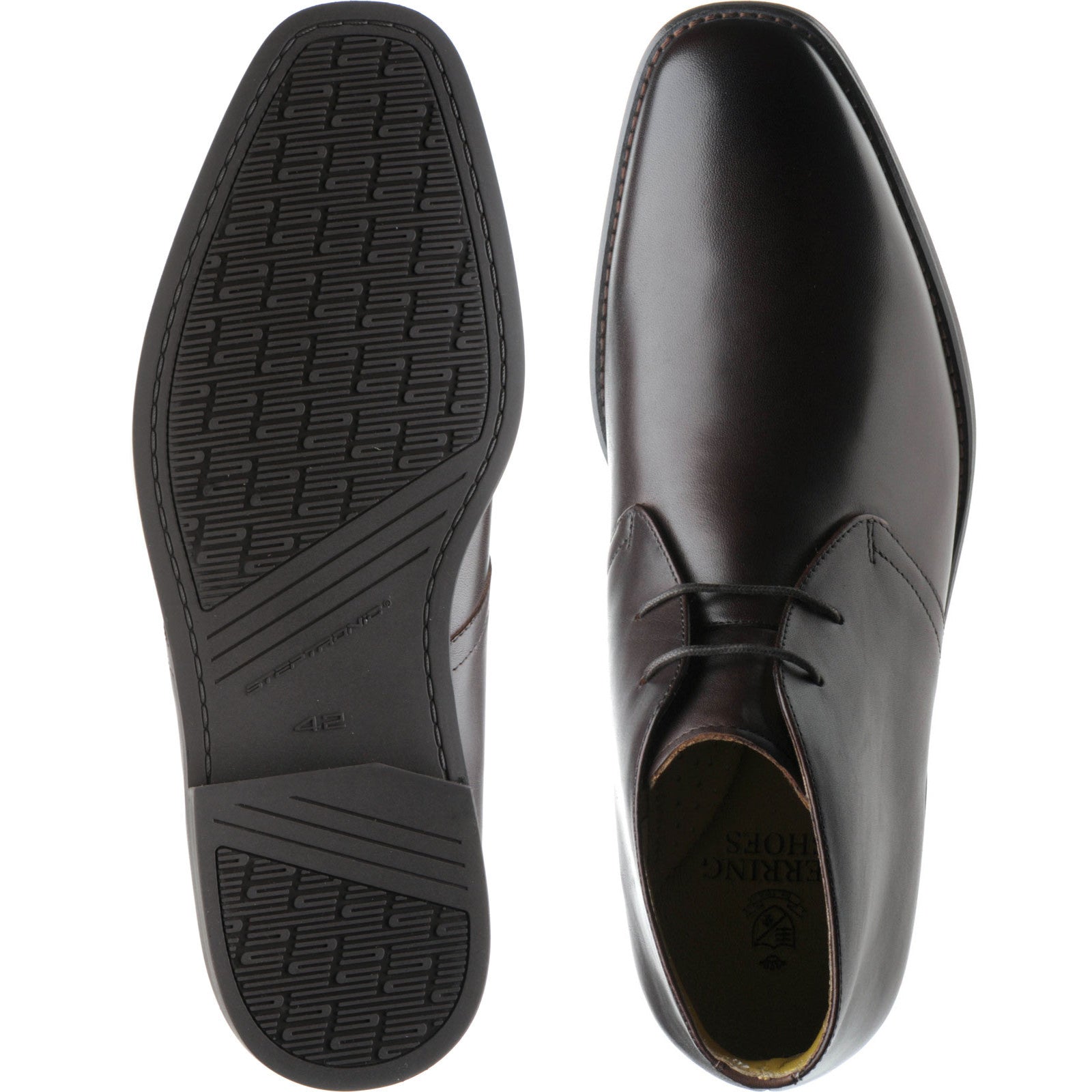 Product image for Herring Marsden mens rubber-soled Chukka boots in brown calf