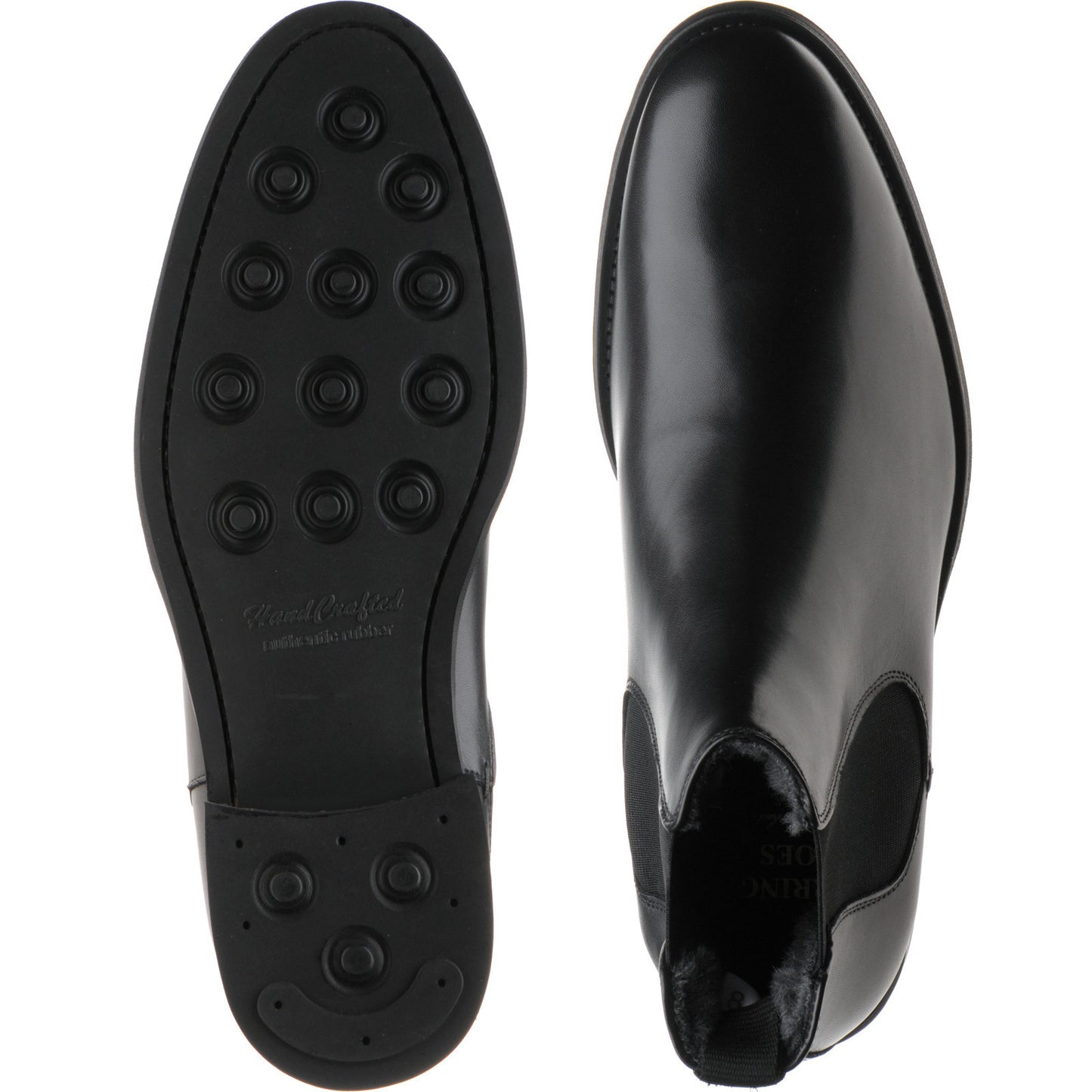 Product image for Herring Matterhorn mens rubber-soled Chelsea boots in black calf (second)