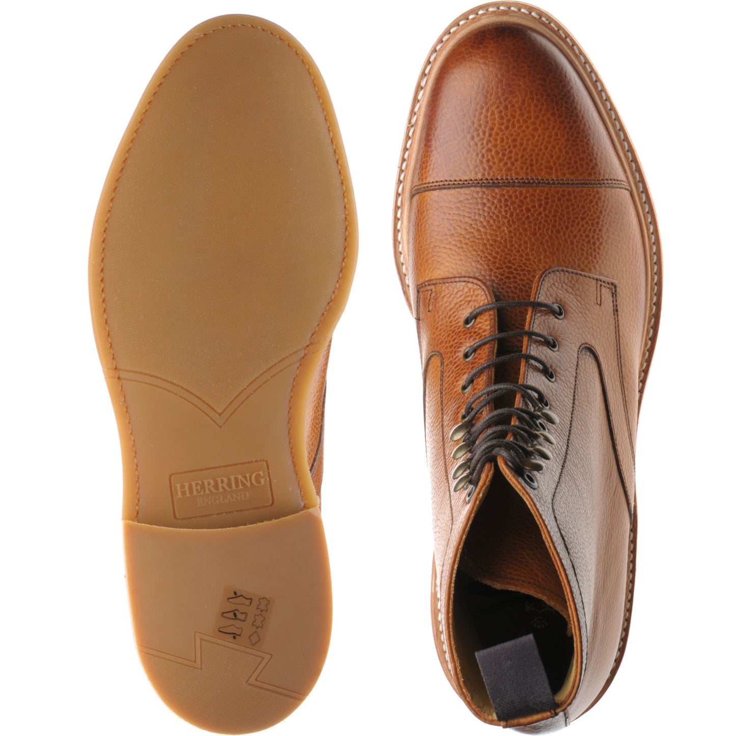 Product image for Herring Melksham mens rubber-soled boots in cedar grain