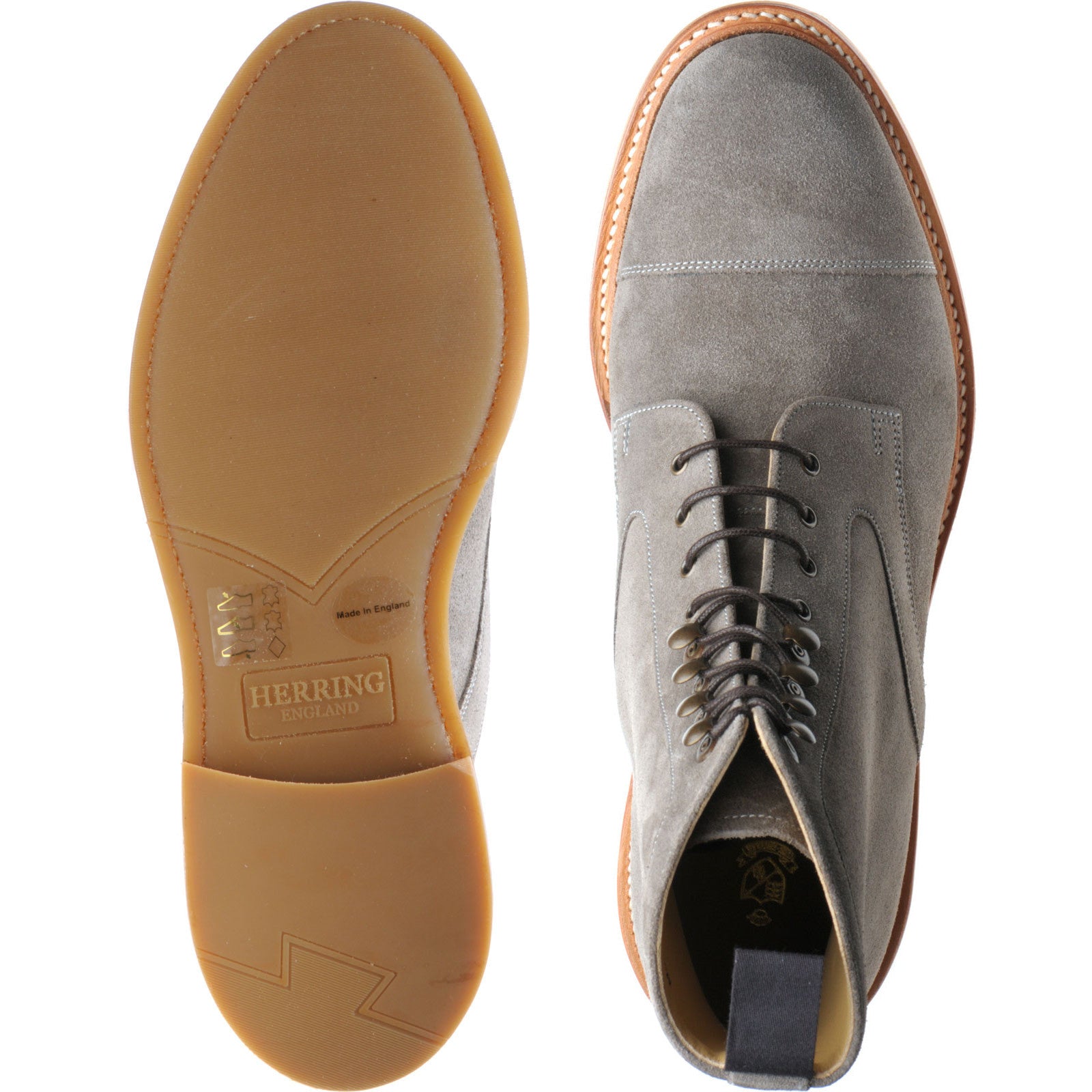 Product image for Herring Melksham mens rubber-soled boots in taupe suede