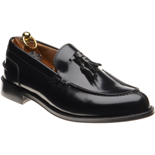 Product image for Herring Milano mens hybrid-soled tasselled loafers in black polished