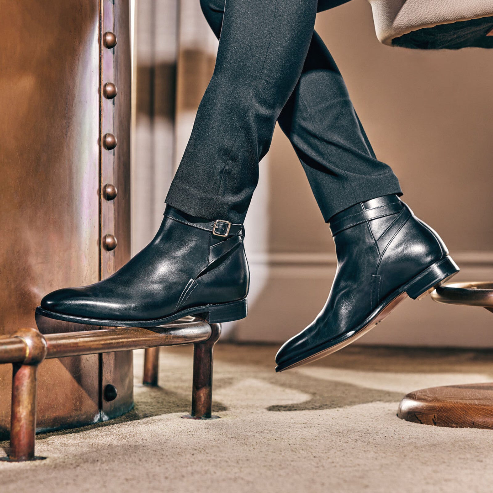 Product image for Herring Milton mens boots in black calf