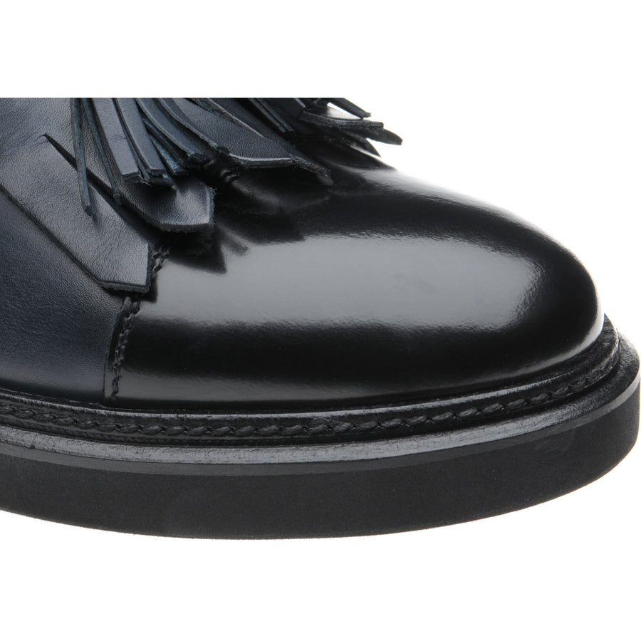 Product image for Herring Miranda ladies rubber-soled tasselled loafers in blue calf and black calf