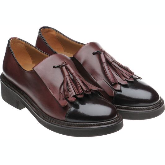 Product image for Herring Miranda ladies rubber-soled tasselled loafers in burgundy calf and polished