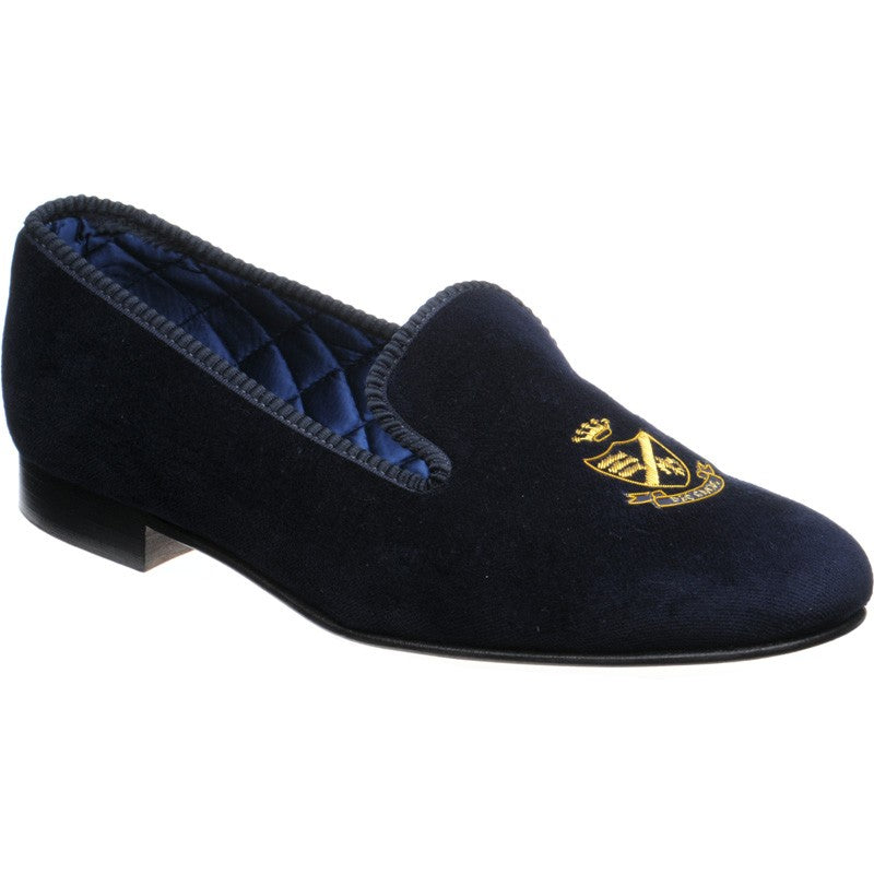Product image for Herring Monarch mens house shoes in navy velvet