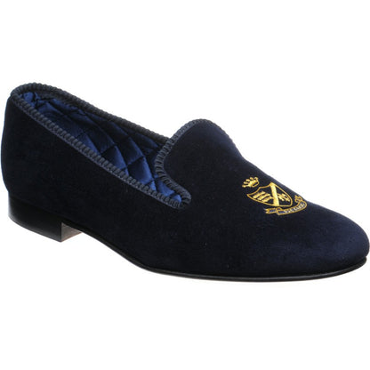 Product image for Herring Monarch mens house shoes in navy velvet