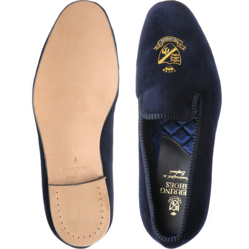 Product image for Herring Monarch mens house shoes in navy velvet