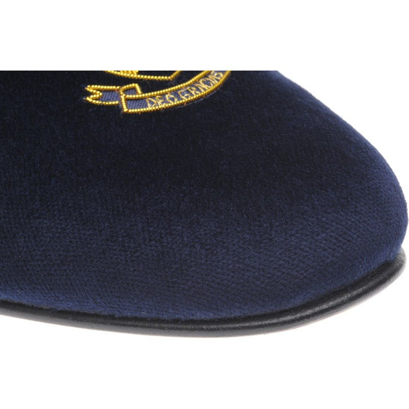 Product image for Herring Monarch mens house shoes in navy velvet