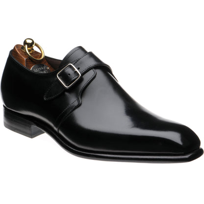 Product image for Herring Monkwell mens monk shoes in black calf (second)