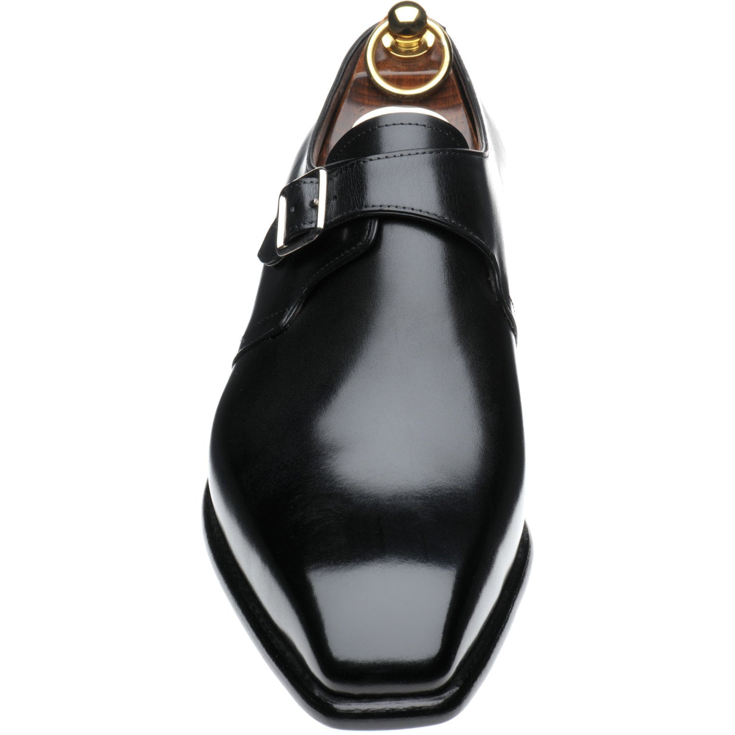 Product image for Herring Monkwell mens monk shoes in black calf (second)
