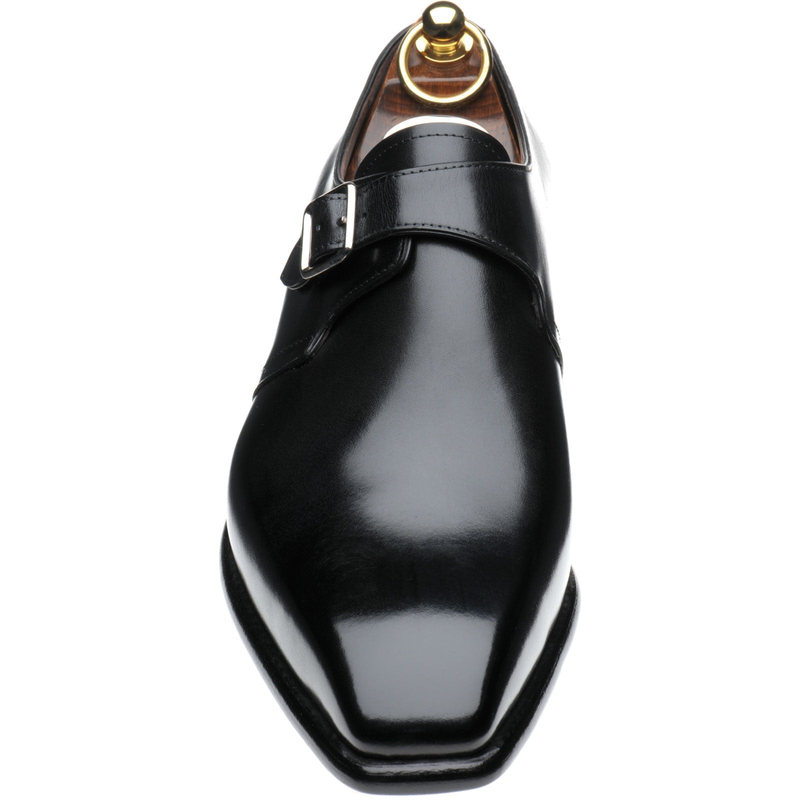 Product image for Herring Monkwell mens monk shoes in black calf (second)