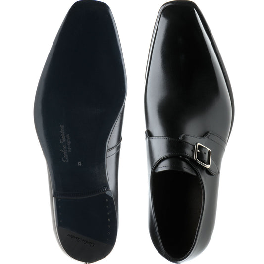 Product image for Herring Monkwell mens monk shoes in black calf (second)