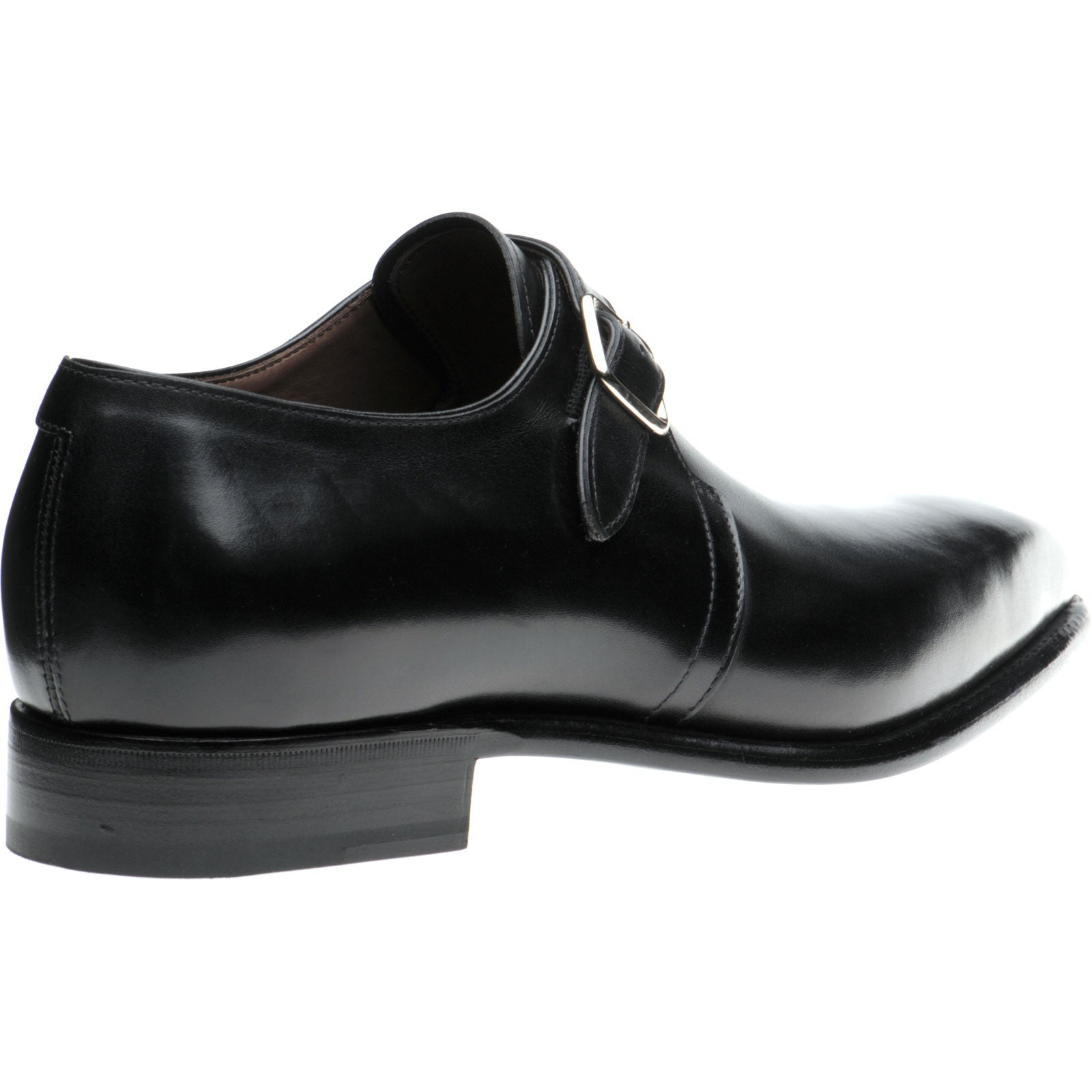 Product image for Herring Monkwell mens monk shoes in black calf (second)