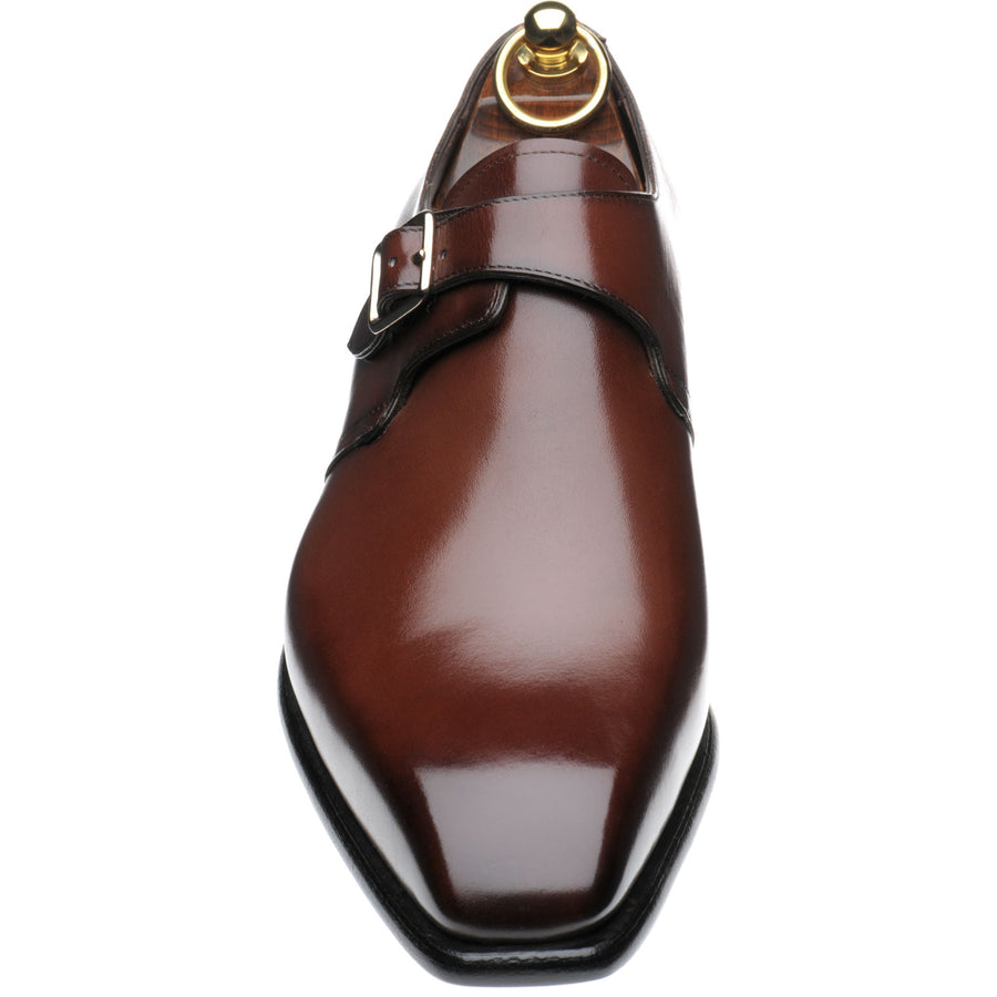 Product image for Herring Monkwell mens monk shoes in dark brown calf (second)