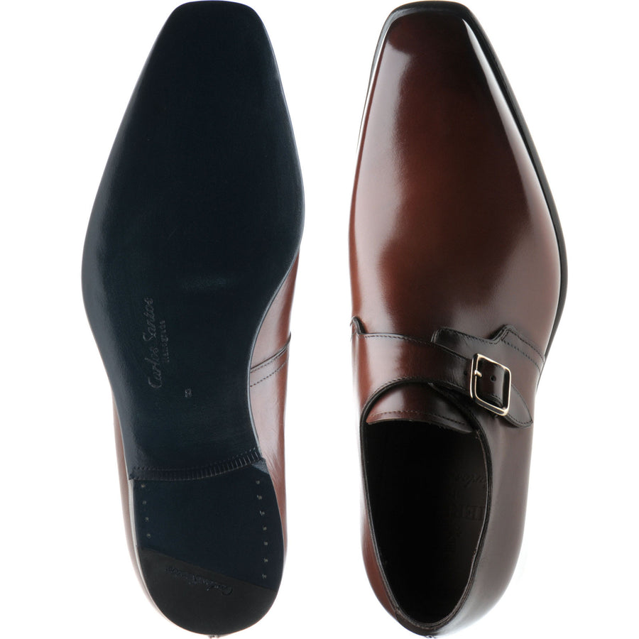 Product image for Herring Monkwell mens monk shoes in dark brown calf (second)