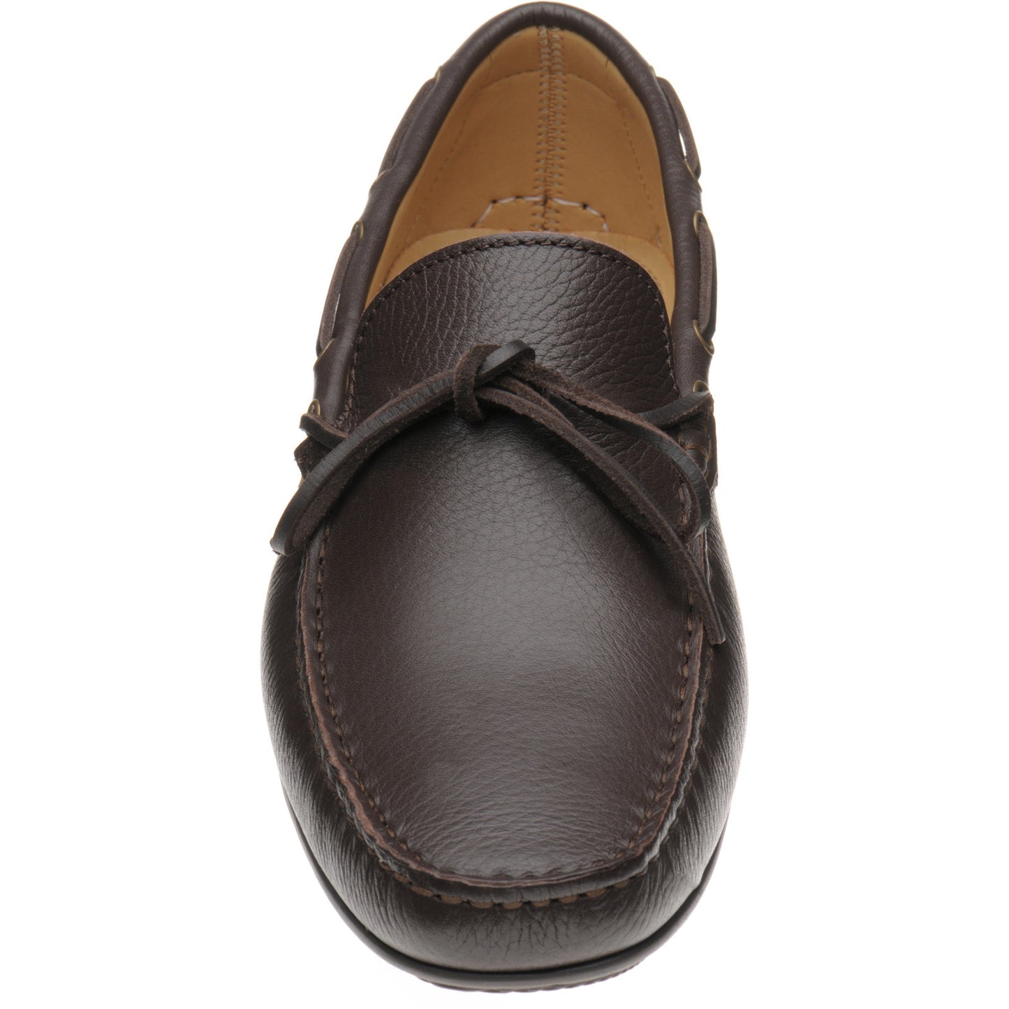 Product image for Herring Monza mens rubber-soled driving moccasins in brown grain