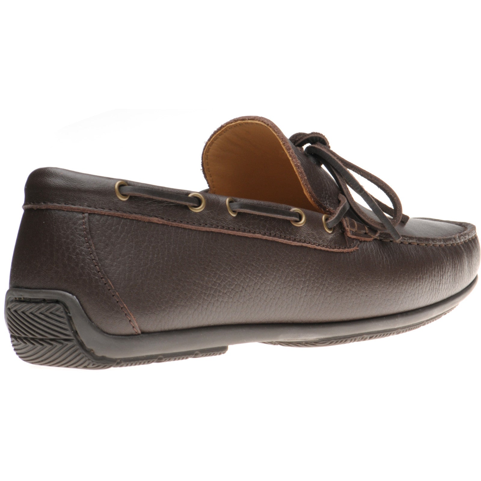 Product image for Herring Monza mens rubber-soled driving moccasins in brown grain