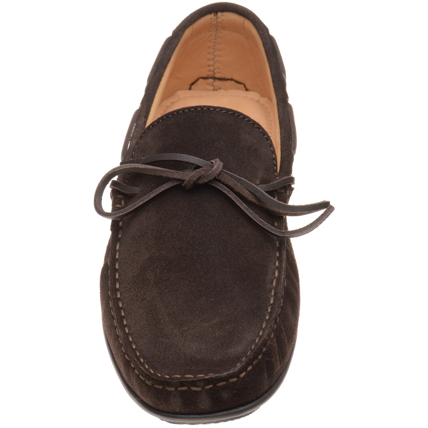 Product image for Herring Monza mens rubber-soled driving moccasins in brown suede
