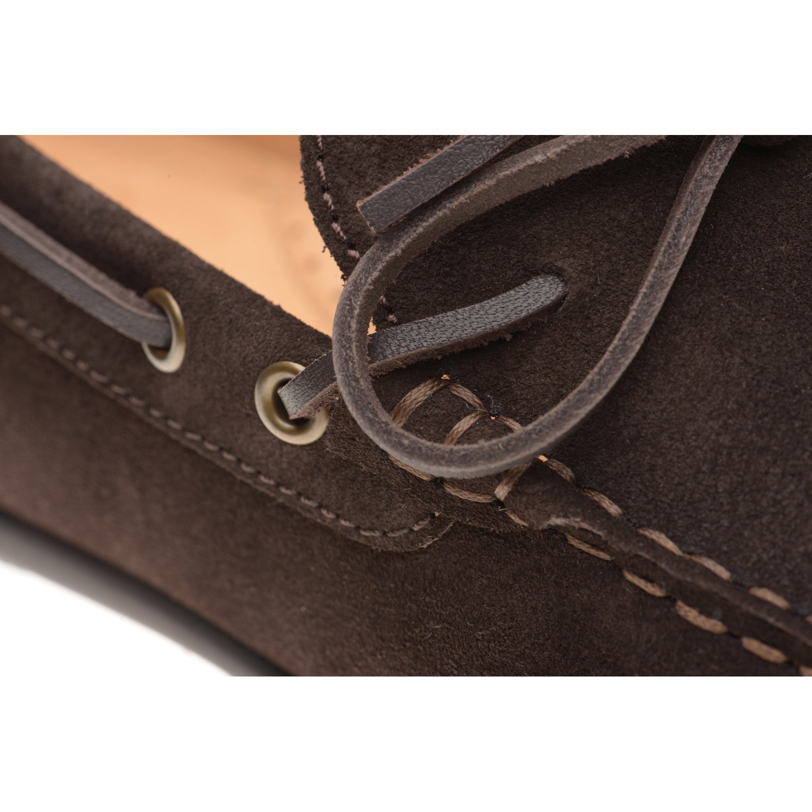 Product image for Herring Monza mens rubber-soled driving moccasins in brown suede