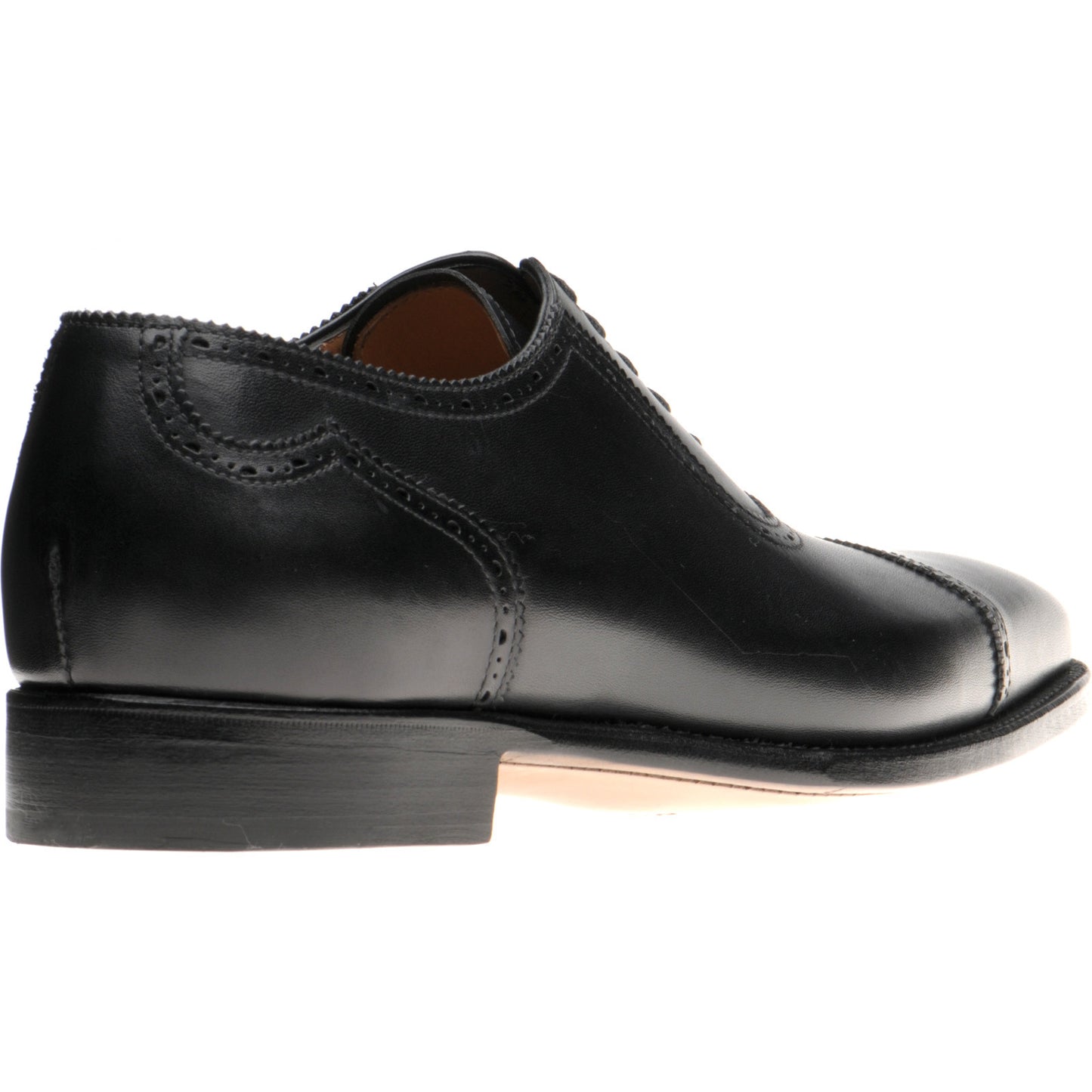 Product image for Herring Morecombe mens semi-brogues in black calf