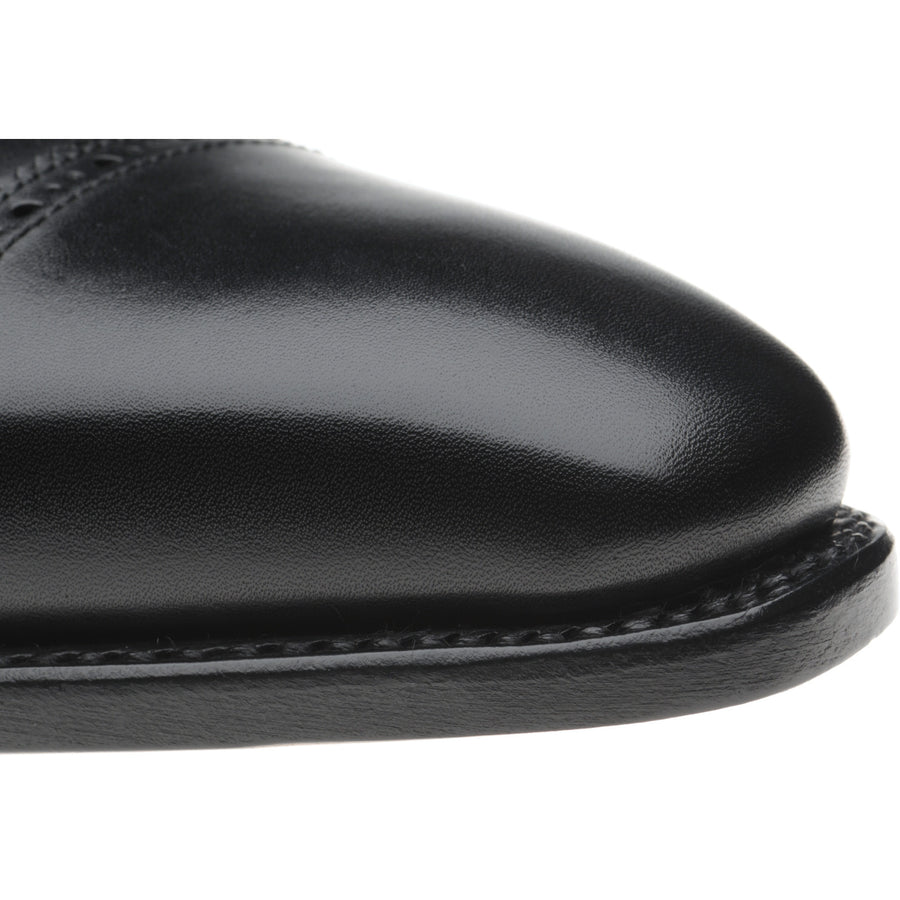 Product image for Herring Morecombe mens semi-brogues in black calf