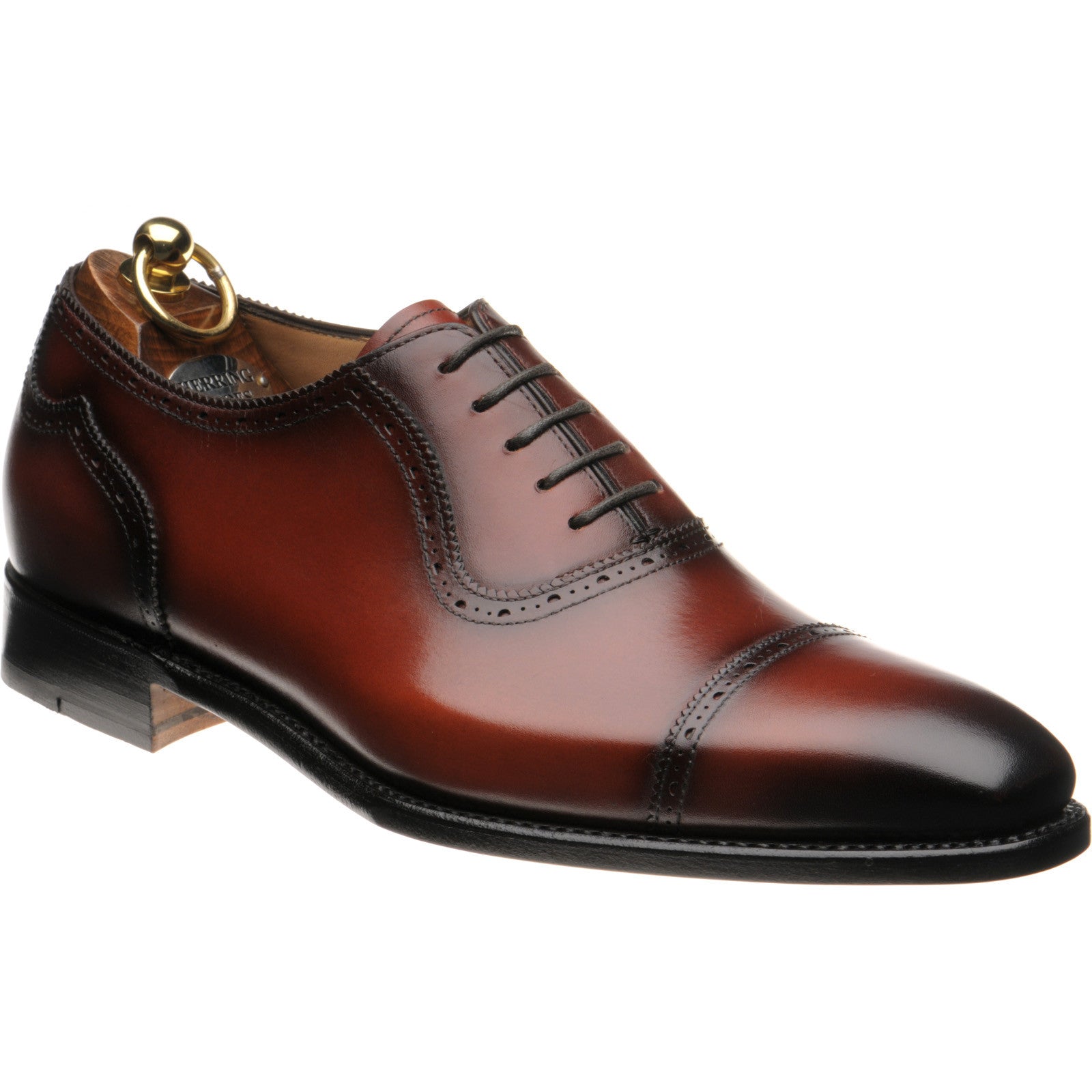 Product image for Herring Morecombe mens semi-brogues in conker calf
