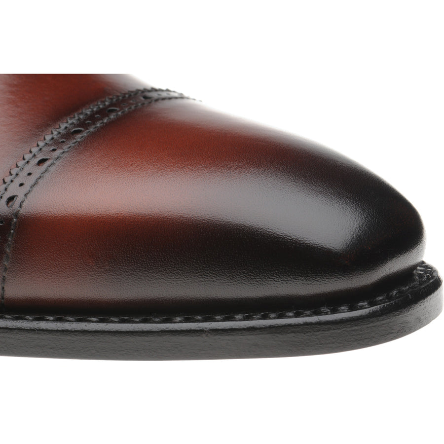 Product image for Herring Morecombe mens semi-brogues in conker calf
