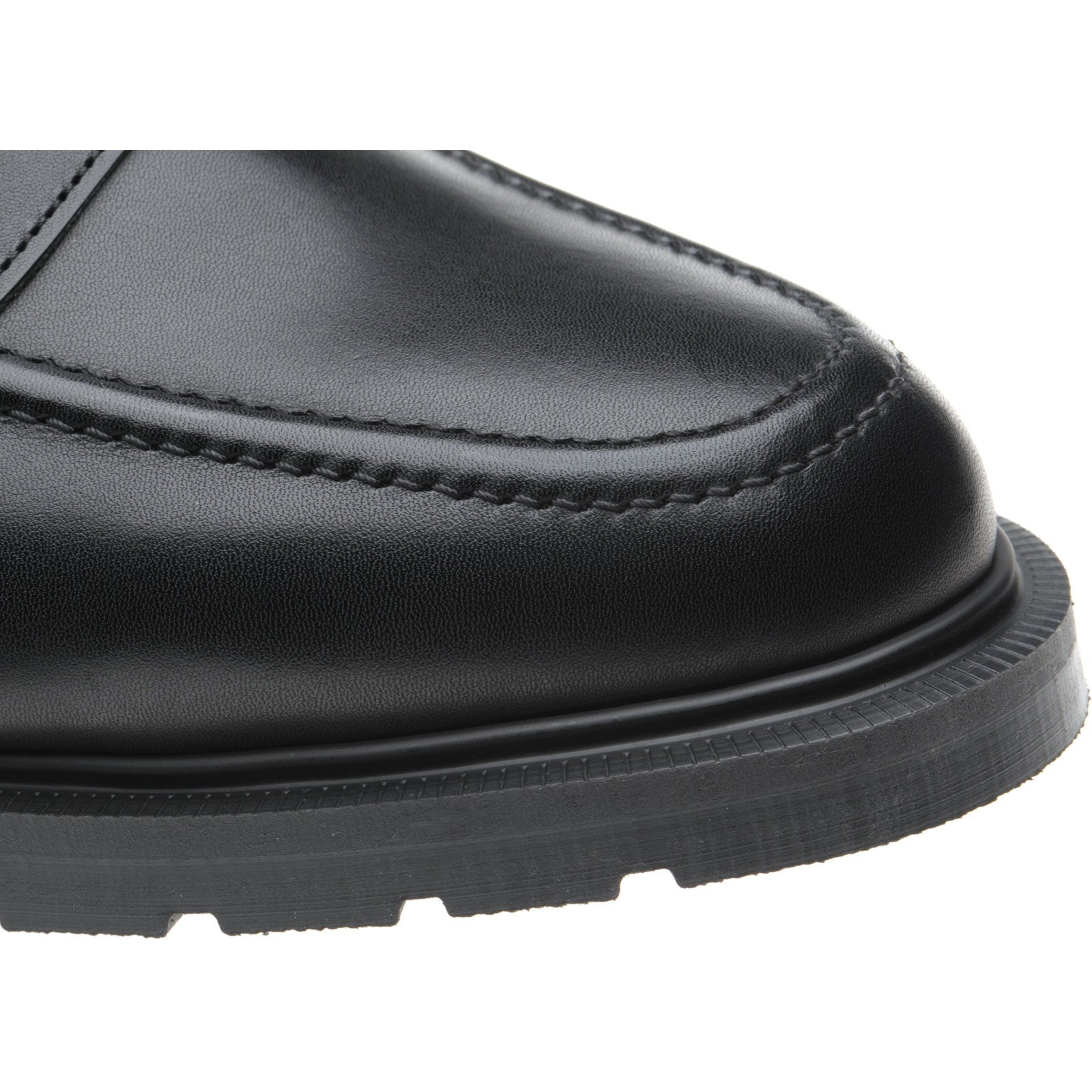 Product image for Herring Moulton mens rubber-soled loafers in black calf