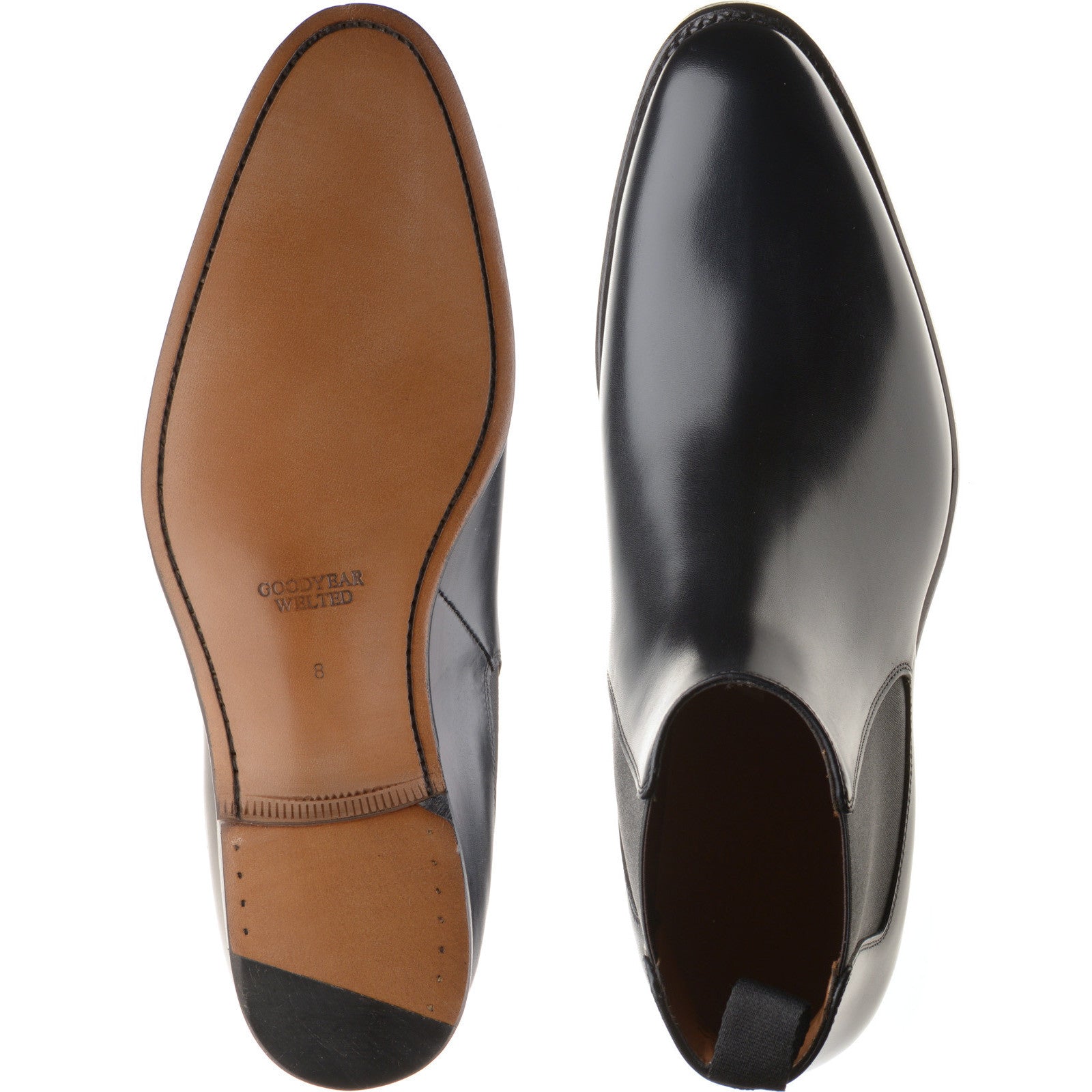 Product image for Herring Mountbatten mens Chelsea boots in black calf (second)