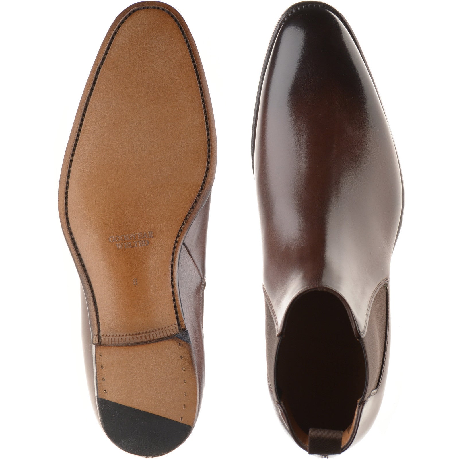 Product image for Herring Mountbatten mens Chelsea boots in dark brown calf