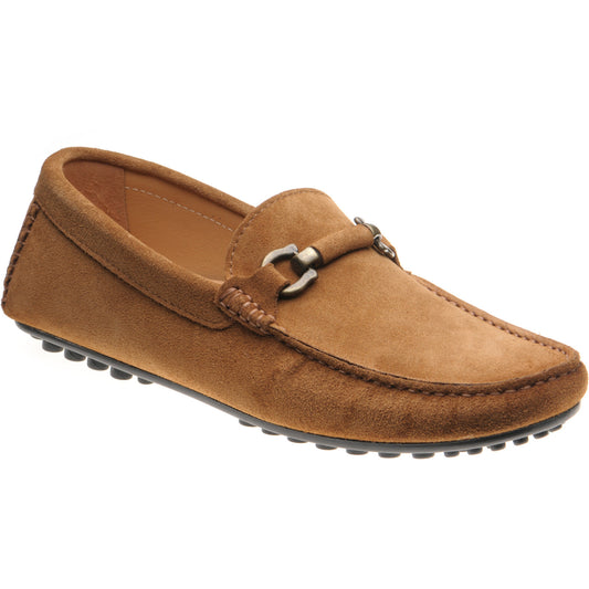 Product image for Herring Mugello mens rubber-soled driving moccasins in tan suede (second)