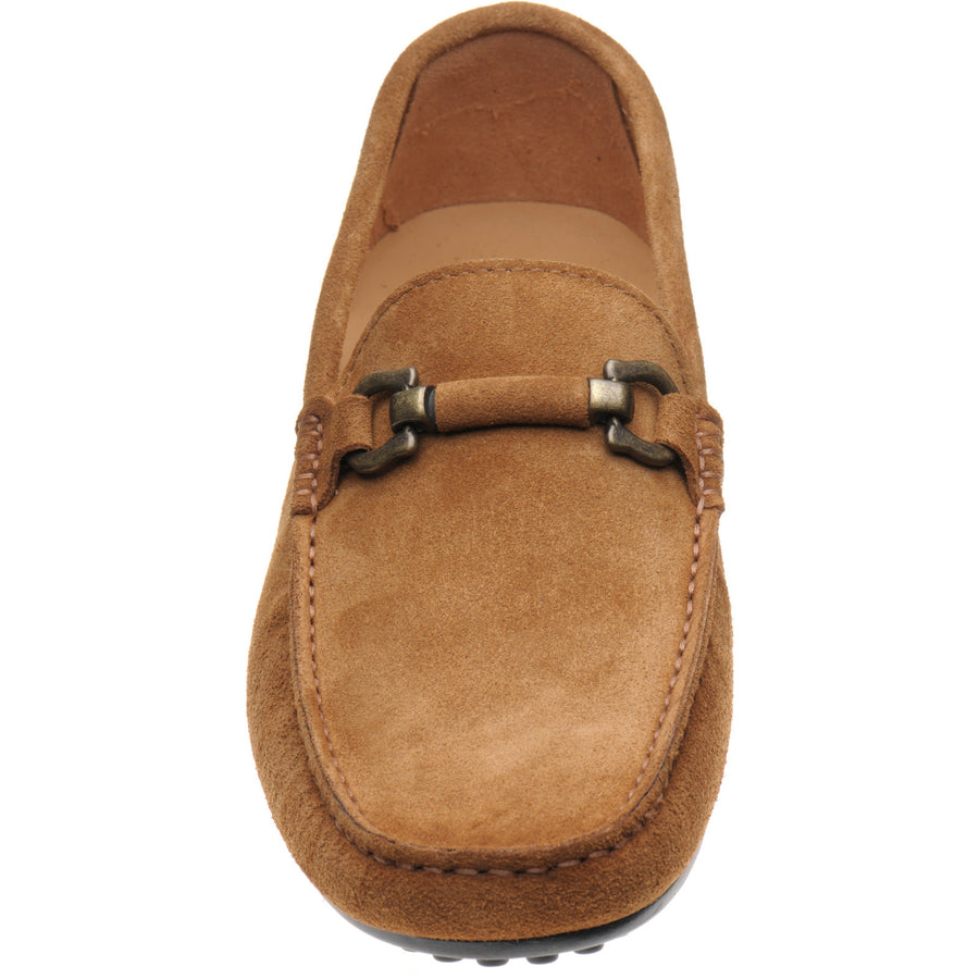 Product image for Herring Mugello mens rubber-soled driving moccasins in tan suede (second)