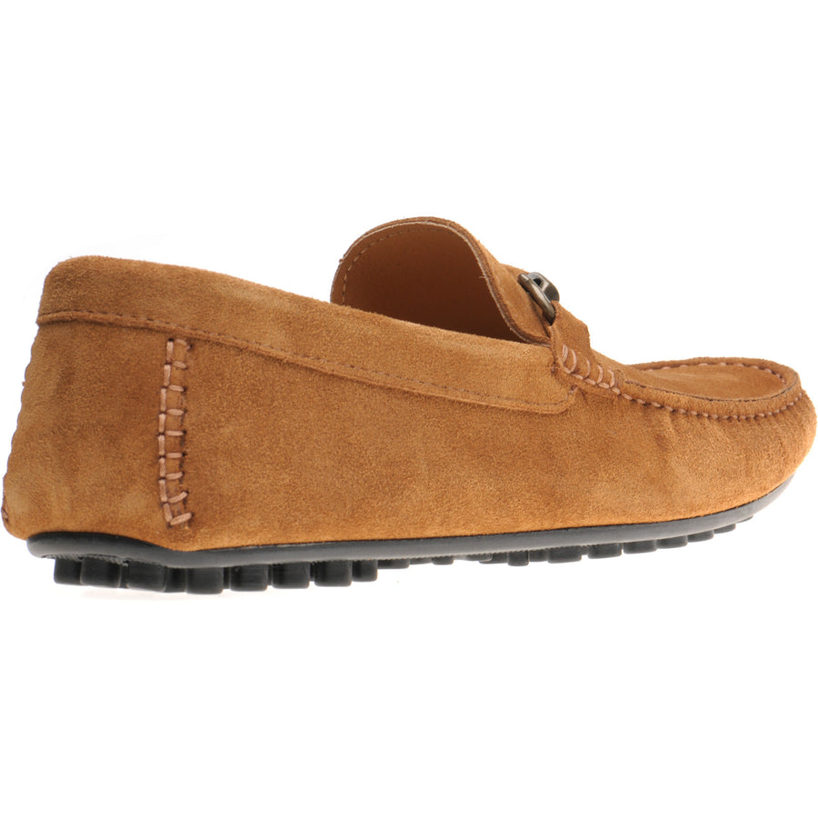 Product image for Herring Mugello mens rubber-soled driving moccasins in tan suede (second)